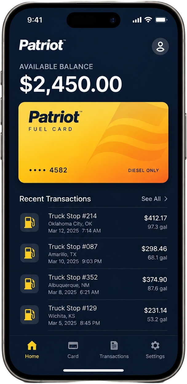 Patriot app on iPhone